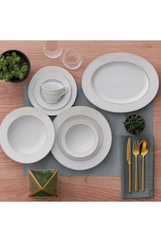 Güral Fodis Güral Porselen Tolstoy 84 Parça Yemek Takımı02 Açık