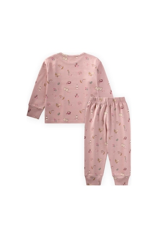 Desenli Mevsimlik Pijama Takım 1-7 Yaş Pudra Pembe Pudra
