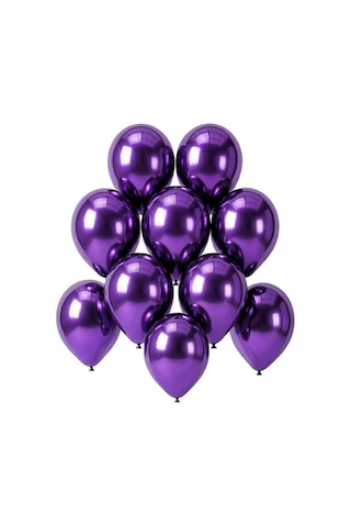 Mor Renk Lateks Krom Balon 15 Cm - 10 Adet
