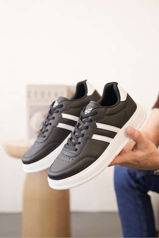 Daxors D0163 Günlük Ortopedik Erkek Sneaker Spor Ayakkabı Siyah-beyaz
