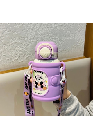 Jian Fan Sevimliçiftçi Hasır Fincan Derme Önlici Termos Fincan - Pembe Pembe