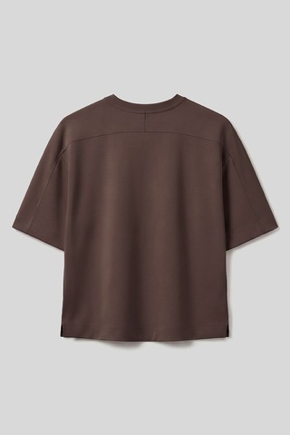 Tommy Life Kahverengi O Yaka Oversize Kısa Kollu Kadın T-shirt - 97316