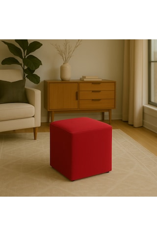A5 Home Kare Puf Kırmızı