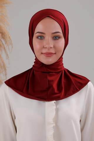 Melodi Scarf Kadın Tesettür Pratik Çıtçıtlı Sandy Fular Hazır Şal Bordo Bordo