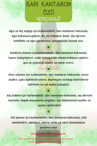 Sarı Kantaron Özü Hypericum Perforatum Hidrosolü 250 Ml