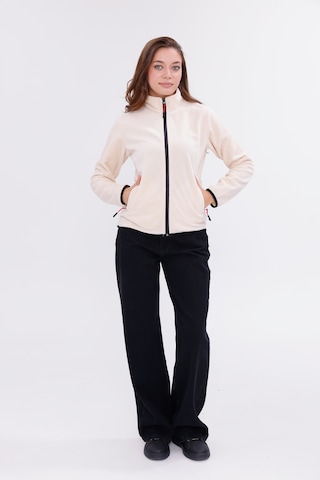 Monox Kadın Slim Fit Tam Fermuarlı Polar Ceket Bej