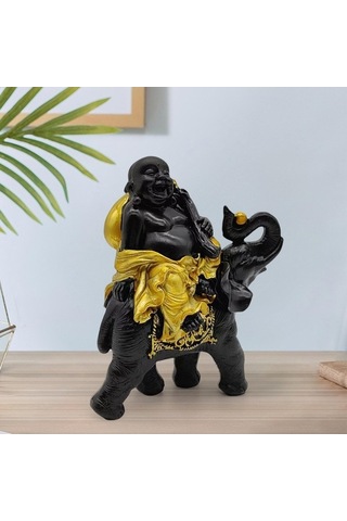 Opulentliving Reçine Buda Heykeli Süs Figür 13x9x21cm Ev Dekorasyonu Hediye 13cmx9cmx21cm