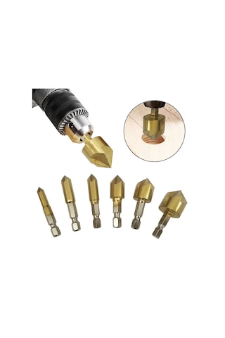 6 Adet Pah Havşa Pah Matkap Ucu 1/4 "hex Shank 90 Derece Ahşap Pa
