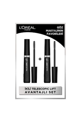 L'Oréal Paris Telescopic Lift Siyah Maskara 2'li Set pkttlscpclft2-9583 0