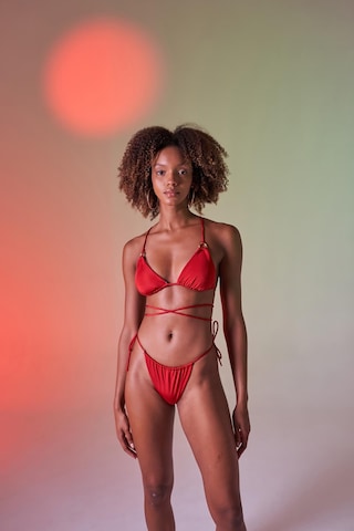 Holly Lolly Bağcıklı U Kesim Brezilya Model Slim Delphi Bikini Altı Kırmızı