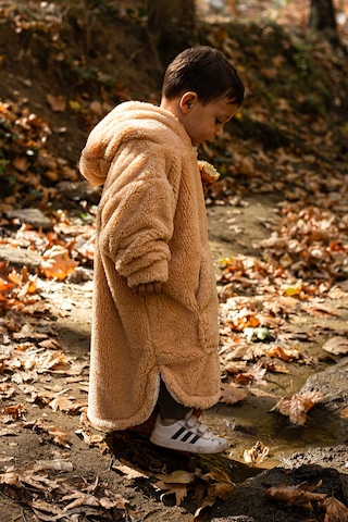 Luckka Heritage Çift Katlı Wellsoft Çocuk Giyilebilir Battaniye - Peluş Panço Oversize - Ztpufbat Bej