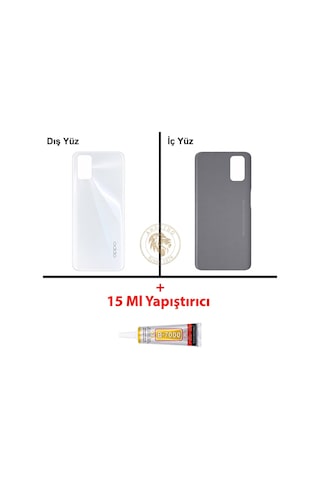 Oppo A72 Beyaz Uyumlu Arka Kapak + B7000 Yapıştırıcı Arka Cam Batarya Pil Kapağı Lazer Kesim Çok Renkli
