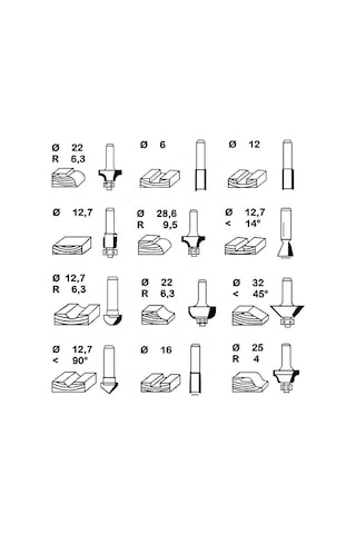 Einhell FS 12 Ahşap Freze Bıçak Seti 12 Parça - 377488