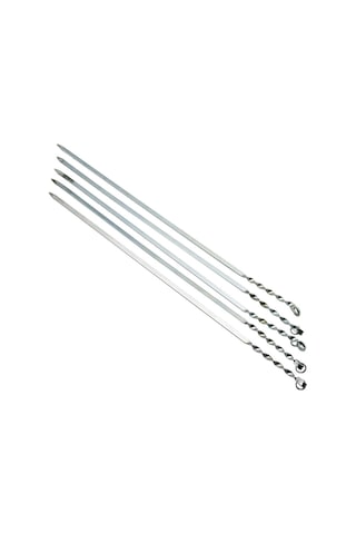 Dar Yassı Mangal Şişi - Burgulu Tasarım - 60 Cm - Tavuk Ve Kanat İçin Ttt