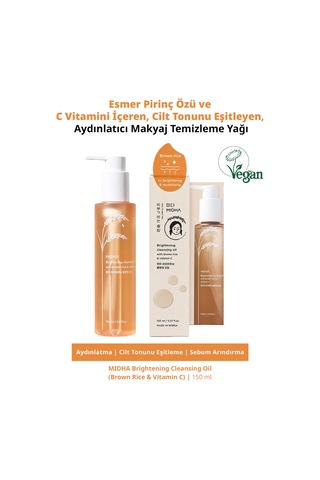 Midha Brown Rice & Vitamin C Brightening Cleansing Oil 150 G