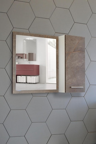 Aynalı Banyo Dolabı 80 Cm Üst Modül Gordion Çok Renkli