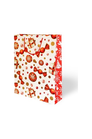 Yılbaşı Temalı Lüks Karton Çanta Varak Baskılı 31x40 1 Adet