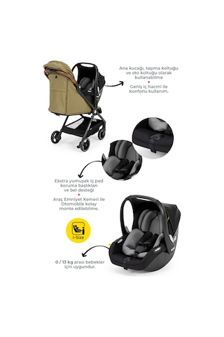 Kanz Instreet Autofold Katlanabilir Kabin Boy Travel Sistem Bebek Arabası