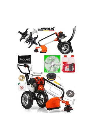 Stilmax Stob9900 Mini Çapalama + Tekerlekli Ot Biçme Tırpanı Set
