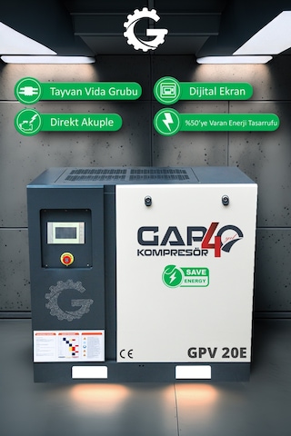 Gap Kompresör İnvertörlü Vidalı Hava Kompresörü 20 HP Tek Makine GPV20e