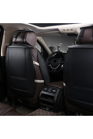 Araba Derisi Tam Kapsamlı Koltuk Minderi Kılıfı, Standart Versiyon, Sadece Bir Koltuk Siyah Kırmızı