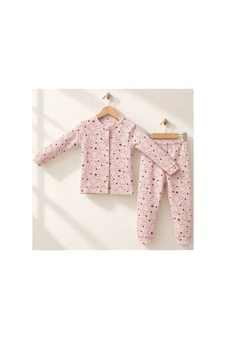Cerenbebe Kız Çocuk Pijama Takımı Tavşan Desenli Pembe
