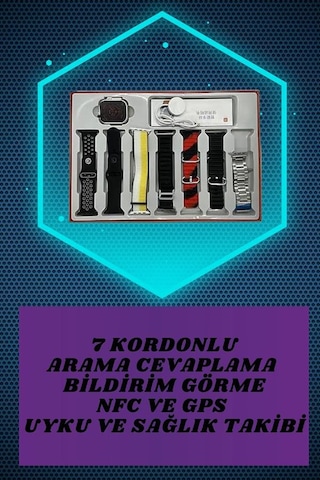 Kulak - 948 - Üstü P9 Kablosuz Bluetooth Kulaklık Ve 7 Kordonlu - Spt-gld - Akıllı Saat