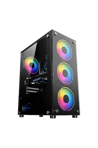 Phantom 450w 4xrgb Gaming Pc Kasası Gaming Siyah Oyuncu Kasası