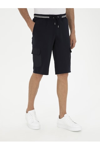Cacharel Lacivert Slim Fit Kargo Cepli Şort