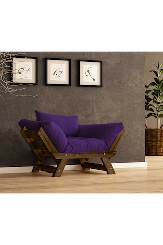 Woodesk Adalar Masif Ceviz-mor Renk Berjer Cpt8137-140 Mor