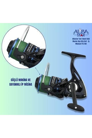Albastar Tam Takım Hobi Master Kıyı Olta Seti İp Misinalı 300 Cm - Tts104