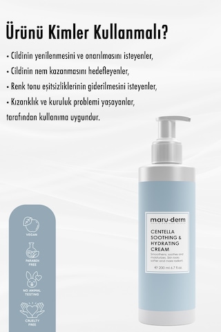 Maruderm Cica Centella Cilt Bakım Kremi 200 ML