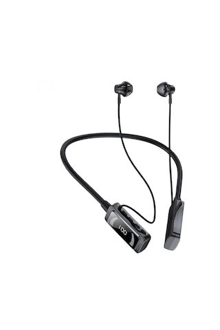 Queed Bluetooth 5.3 Dijital Ekranlı Boyuna Monte Kablosuz Bluetooth Kulaklık Ve Kulak Dönüşlü Ultra Uzun Bekleme Boyuna Monte Kulaklık