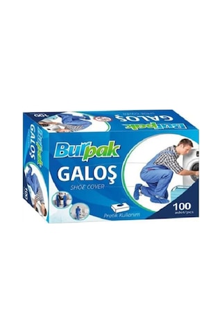 Hijyenik Tek Kullanımlık Galoş Mavi Tek Lastikli Ayakkabı Kılıfı 8 Mikron 100 Lü Paket