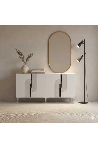 Ka1516 Meyra Konsol Ve Tv Sehpası 150cm Beyaz-silver
