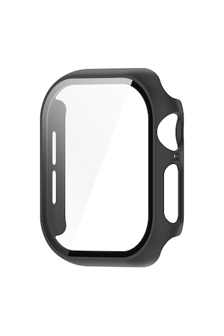 Caseonn Apple Watch Uyumlu Series 10 46mm Kılıf Tam Korumalı Ekran Koruyuculu Sert Bumper Kasa Siyah