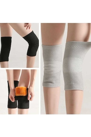 Pazly Kış Sporları İçin Sıcak Tutan Esnek Dizlik - Siyah/gri, Koşu Ve Spor Koruyucu Gri