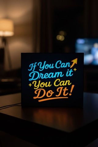 Motivasyon Tasarımlı Dekoratif Aydınlatma Gece Lambası Çok Renkli