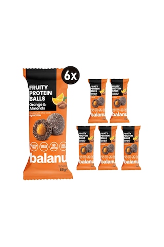 Balanu Fruity Protein Balls Portakal Dolgulu Ve Bademli 6 x 55 G