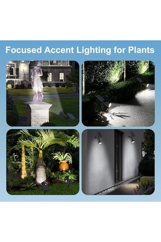 Forlife Beyaz 18 Led Spot Güneş Enerjili Bahçe Aydınlatma Lambası, Fotoselli, Spike Aplik, 18w Su Geçirmez Dış Mekan Solar Lamba, Ağaç, Veranda, Garaj, Havuz, Duvar Ve Zemin Montajına Uygundur 42 Cm Açık Lacivert