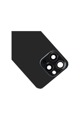 Pazly Apple Uyumlu iPhone 15 Pro Max Cam Pil Arka Kapak, Flaş Braketi + Kablosuz Şarj Siyah