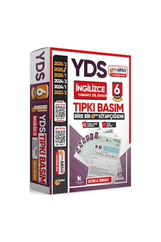 2026 YDS İngilizce ÖSYM Tıpkı Basım Çıkmış Soru 6lı Deneme Paketi Video/PDF Çözümlü Türkiye Geneli