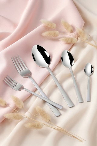 Gökdil Asya Silver 60 Parça 12 Kişilik Çelik Çatal & Kaşık Takımı Gümüş