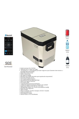 U-frigo Buzdolabı Leto Duo 55lt 12v/24v Çift Kapaklı Soğutucu Modeli 0.75 Mm