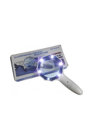 4X 6 Led Işık Aydınlatma 75Mm Optik Lens El  Büyüteç