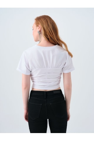 LOFT Slim Fit Kadın Tshirt K.kol Lf2039479 Q1.v1 Beyaz