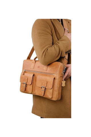 Mft Leather Hakiki Deri Laptop El Çantası Loreen 2230 Tiguan Camel