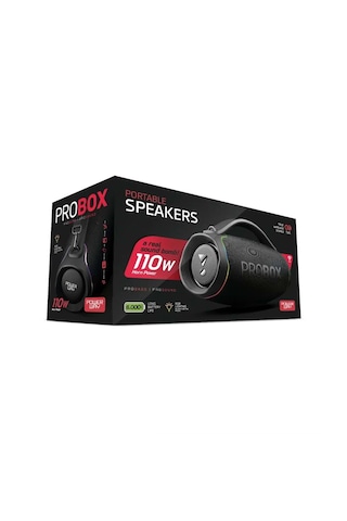 Powerway Probox 110w Güç Usb Hafıza Kartı Aux Fm Led Işıklı Bluetooth Hoparlör Hi-fi Ses Bombası