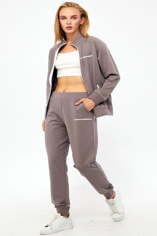 Trendhill Vizon Kadın İkiiplik Büyük Beden Eşofman Takım Edy5532v Vizon