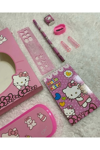 Sanrio Kuromi Hello Kitty 8 Parça Kırtasiye Seti Okul Seti Hello